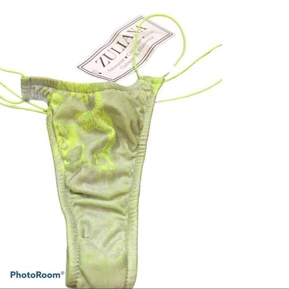 Zuliana metallic dragon green print thong new with tags - Picture 6 of 7